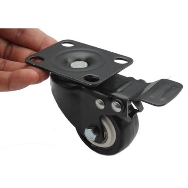 1.5 inch All Black PU Swivel Caster With Brake