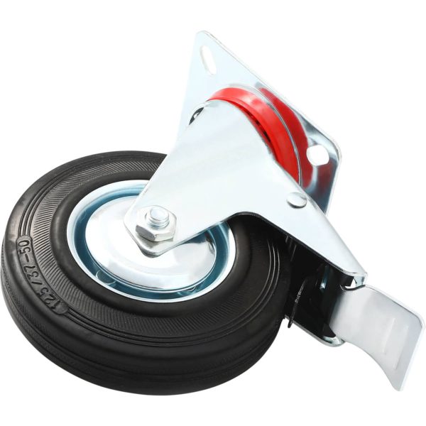 5 Inch Rubber Swivel Caster Wheel With Brake