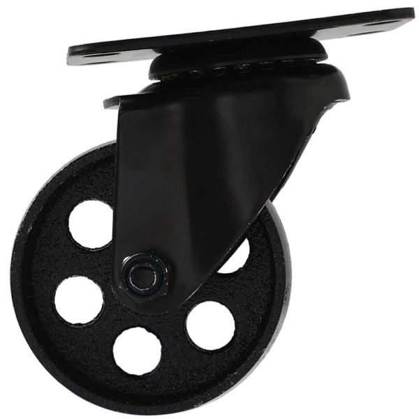 3 Inch All Black Metal Swivel Wheel No Brake