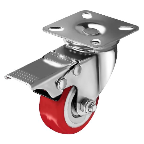 2 inch Red PU Swivel Caster With Brake