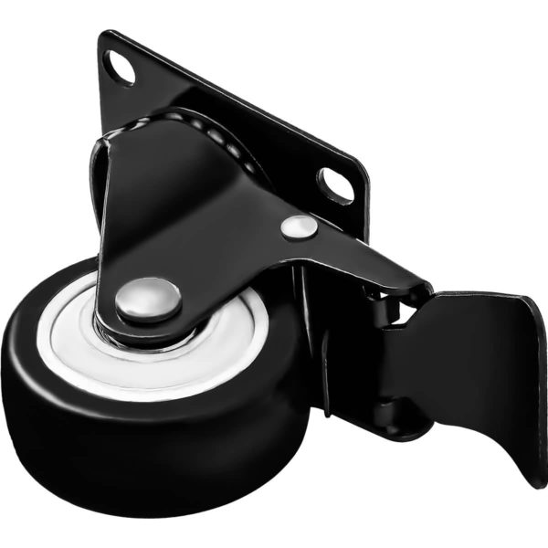 2.5 inch All Black PU Swivel Caster With Brake