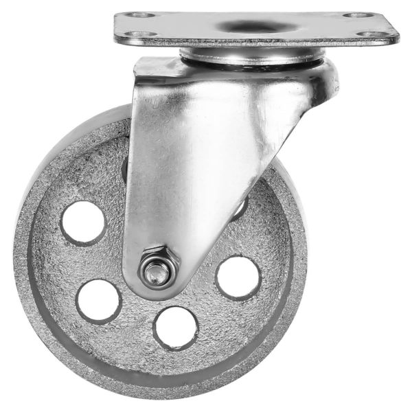 4 Inch All Grey Metal Swivel Wheel No Brake