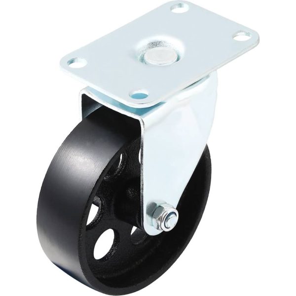 4 inch Metal Swivel Caster (Black Wheel) No Brake