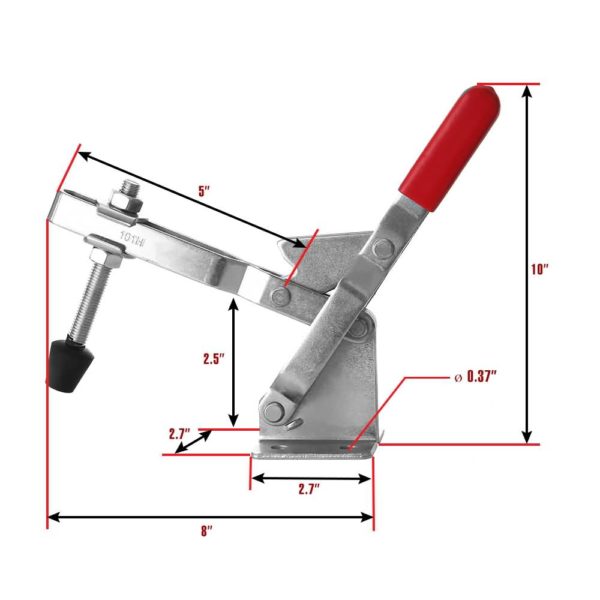 Horizontal Quick Release Toggle Clamp Anti Slip Hand Tool Vertical Lever Fixture