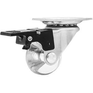 1.5 Inch Clear Swivel Caster Wheels With Brake