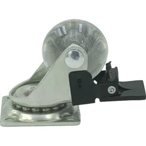 1.5 Inch Clear Swivel Caster Wheels With Brake