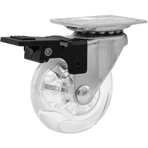 2 Inch Clear Swivel Caster Wheels With Brake