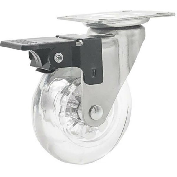 3 Inch Clear Swivel Caster Wheels With Brake