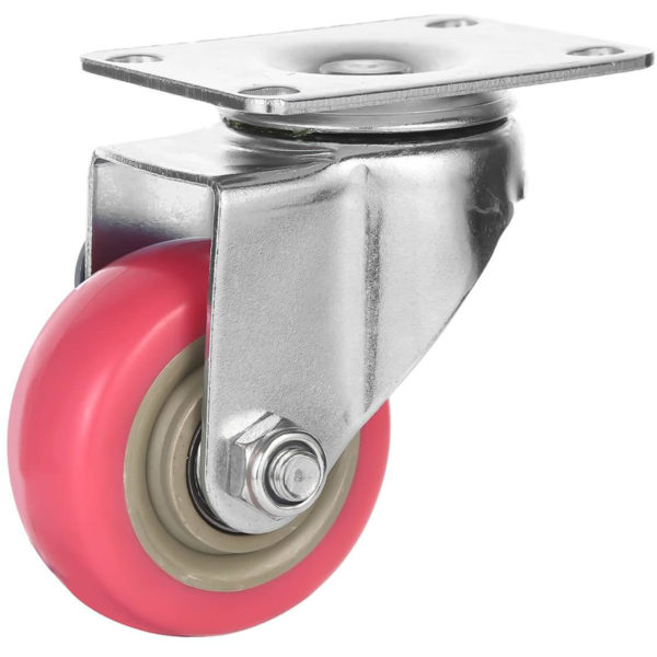 3 inch Pink PU Swivel Caster No Brake