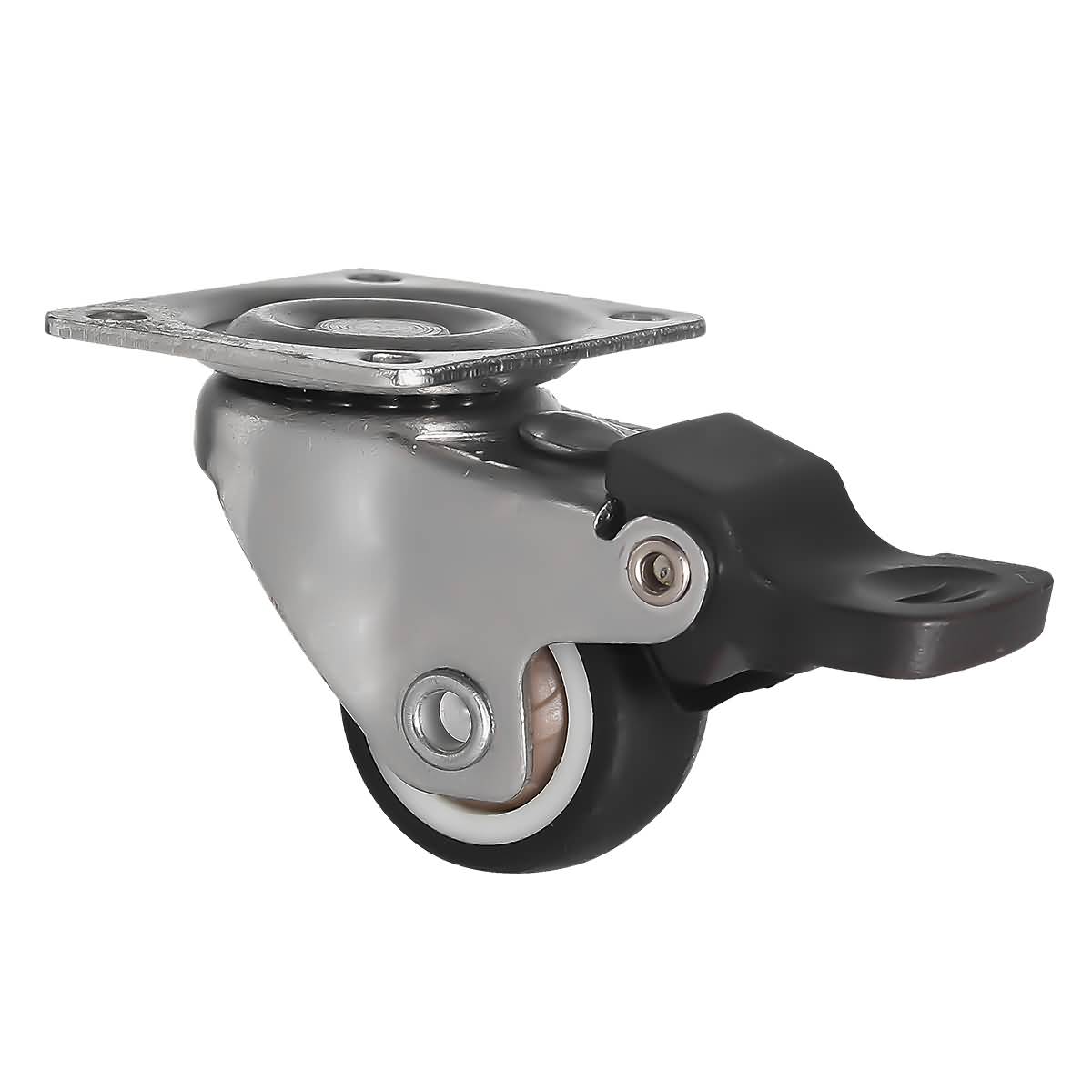 1 Inch Black Rubber Swivel Caster Wheel With Brake Factor Duty