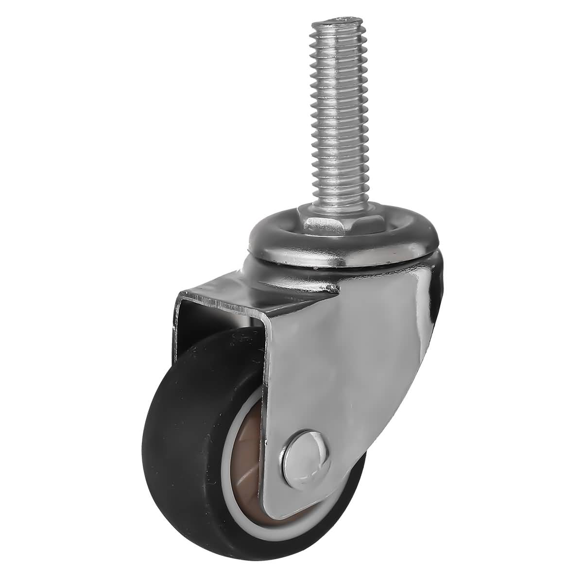 LKP Swivel Caster Wheels 1.5 Inch Heavy Duty Rubber Casters with Brake Industrial Swivel Stem Casters for Furniture 80KG Load Capacity/Piece 4pcs