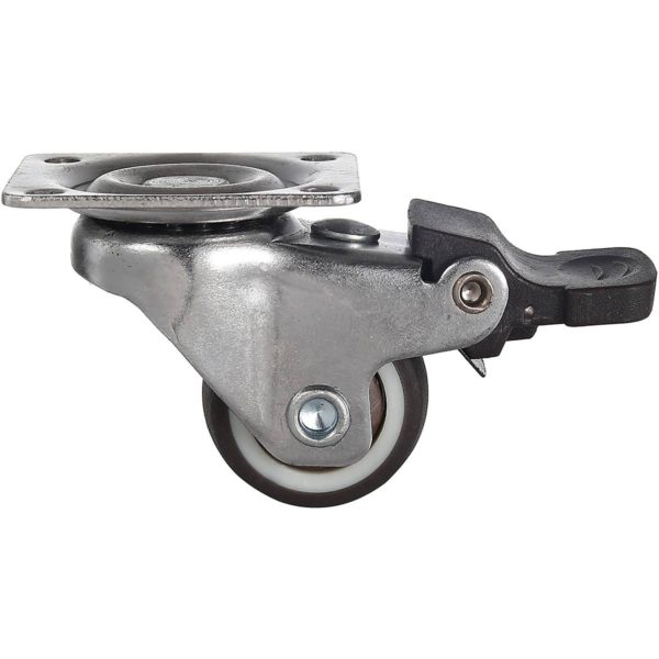 1 Inch Grey Rubber Swivel Caster Wheel With Brake