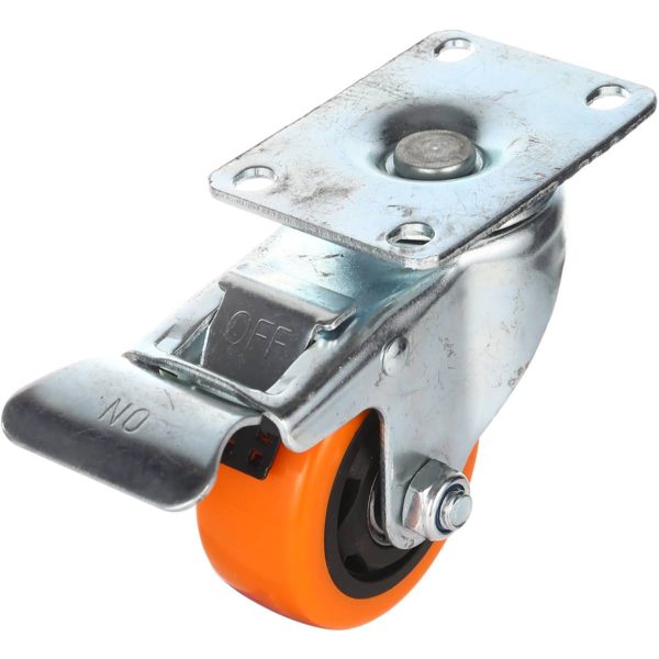 3 inch Orange PU Swivel Caster With Brake