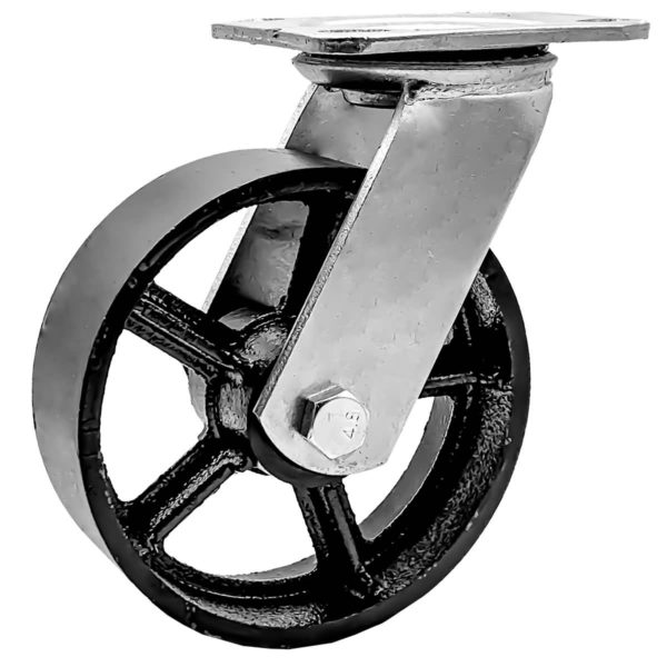 6 Inch Vintage Black Iron Swivel Wheel No Brake