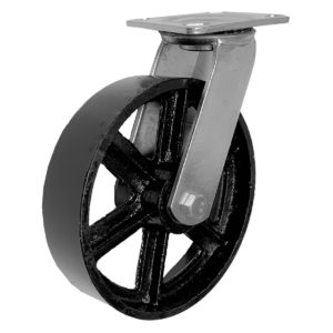 8 Inch Vintage Black Iron Swivel Wheel No Brake