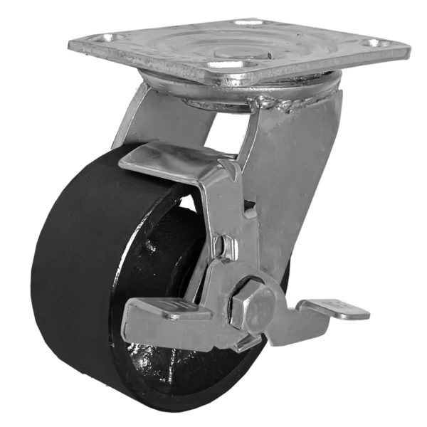 4 Inch Vintage Black Iron Swivel Wheel With Brake