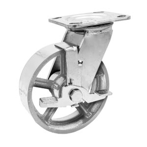 5 Inch Vintage Grey Iron Swivel Wheel With Brake