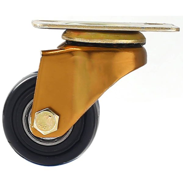 1.5 inch Antique Copper Black PU Swivel Caster No Brake