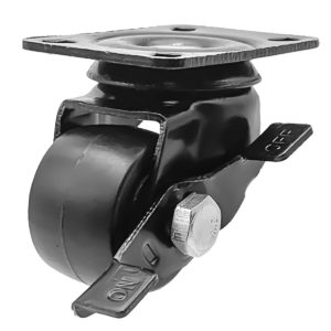 1.5 inch Black Solid PU Swivel Caster Wheel With Brake