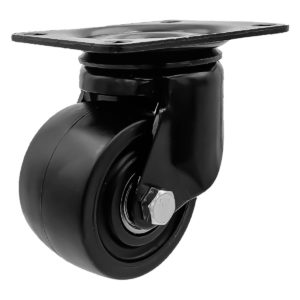 2.5 inch Black Solid PU Swivel Caster Wheel No Brake