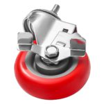 1_11458-Side-B3 inch Red PU Swivel Stem Caster With Side Brake (3 STEM)_MAIN3