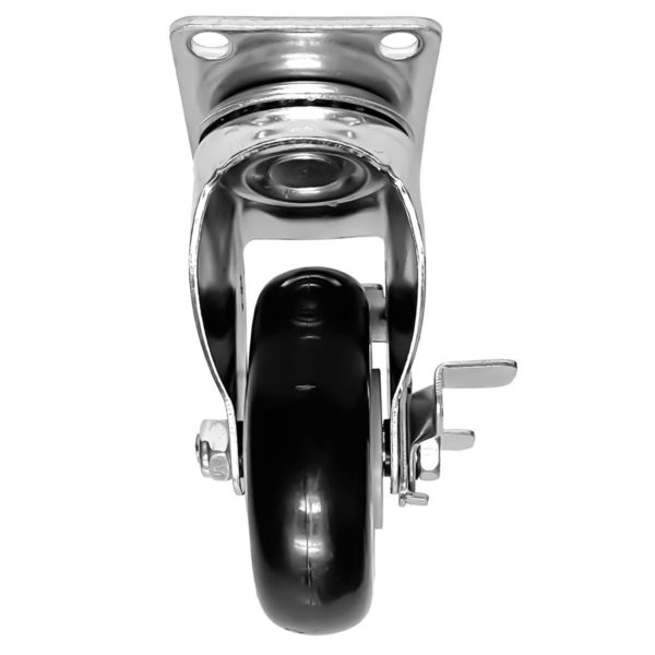 4 inch Black PU Swivel Caster With Side Brake