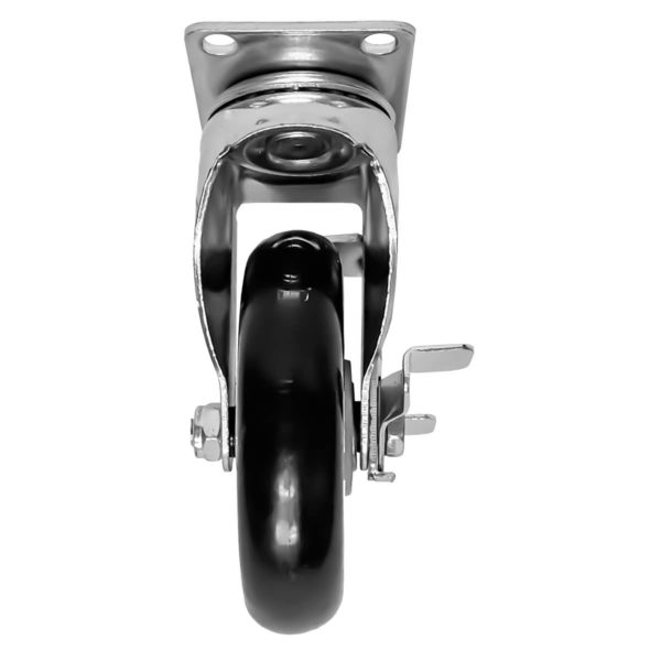 5 inch Black PU Swivel Caster With Side Brake