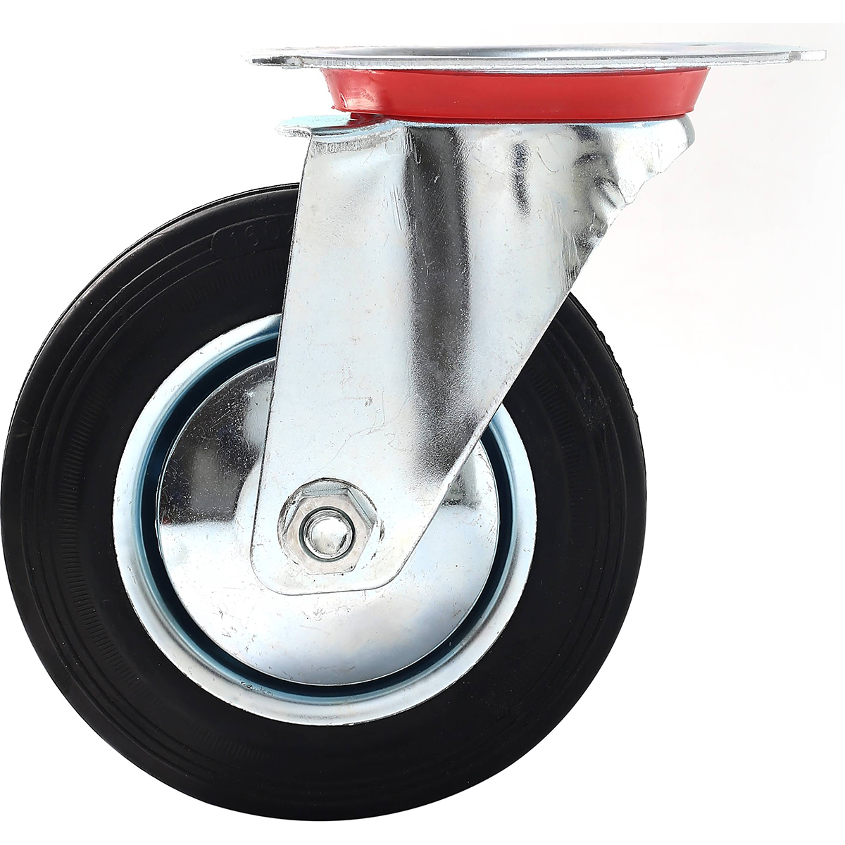 4 Pack 6 Inch Black Rubber Swivel Caster Wheel No Brake Factor Duty