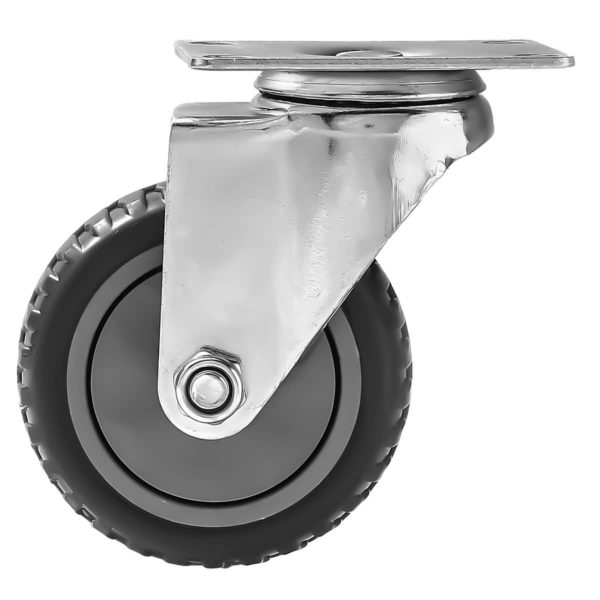 4 inch Grey All Terrain Tyre Veins PU Swivel Caster No Brake