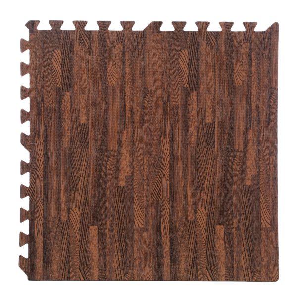 96 Pack 12"x12" Interlocking Cherry Wood Foam Floor Mats Exercise Puzzle Tiles