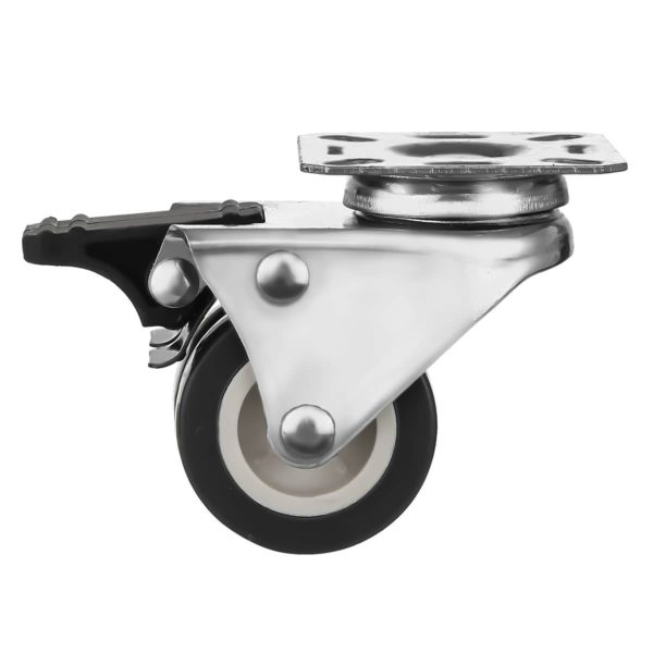 2 inch Black PU Swivel Dual Double Caster With Brake