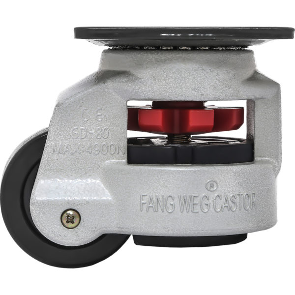 2.4 Inch Retractable Leveling Caster Wheels – Swivel Black Rubber Wheels with Adjustable Leveling Foot
