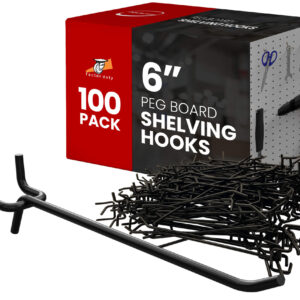 100pcs 6 Inch Black Peg Board Shelving Storage Peg Hook